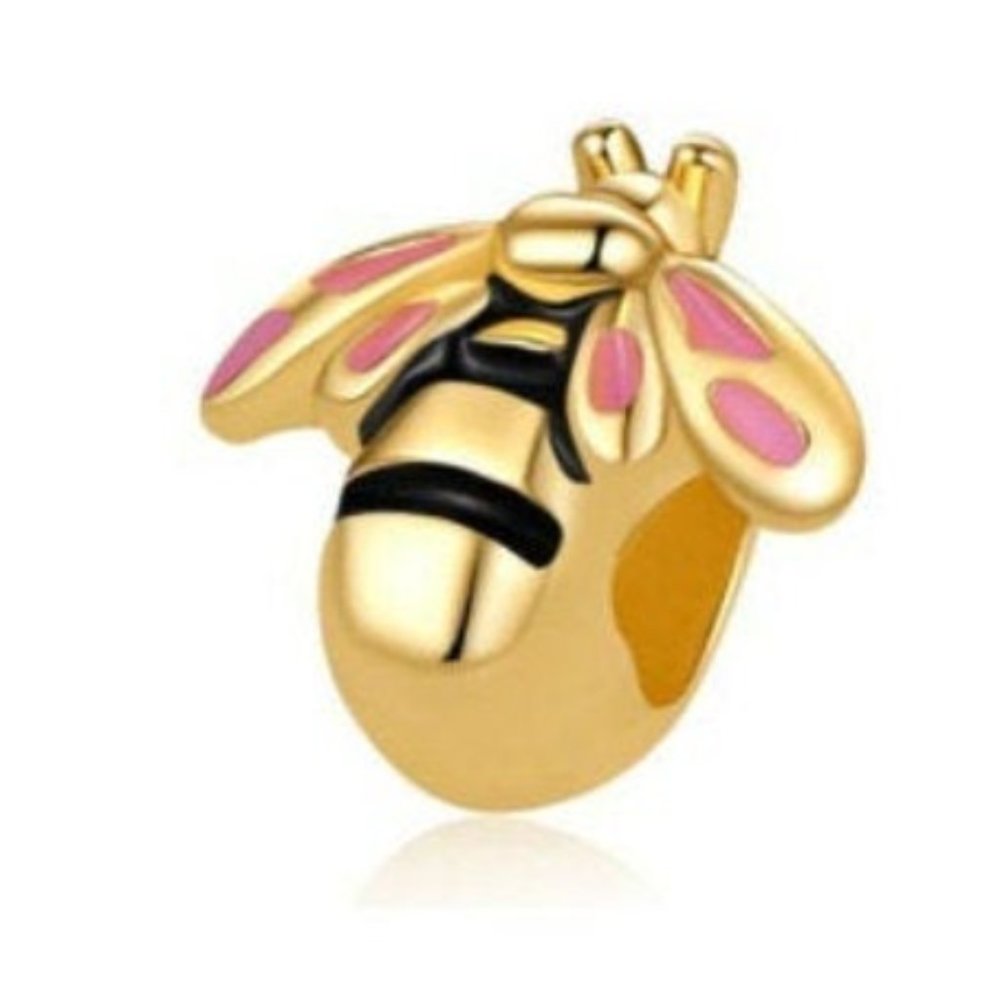 S925 18k Gold Plated Silver Queen Bee Charm